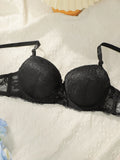 Women's Bras Set Sexy Beauty Back Tops Lace Push Up Bra and Panty Sets Underwire Lingerie Set Solid Padded Intimates Underwear