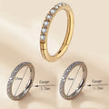 Titanium Nose Piercing 1/10Pcs F136 Titanium 16G/18G CZ Wholesale Side Prong Set Half Circle Cubic Zircon 6/8/10/12mm Hoops Nose Cilcker Conch Piercing