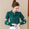 Women Blouse Embroidered Shirt Women's Long Sleeve 2021 Spring Loose Top Chiffon Shirt Blusas Ropa De Mujer