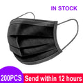 Face Disposable 3-layer Mask Pink Black Disposable Non-woven 3-layer Face Mask Breathable Mask With Elastic Earband Breathable Adult Mouth Mask