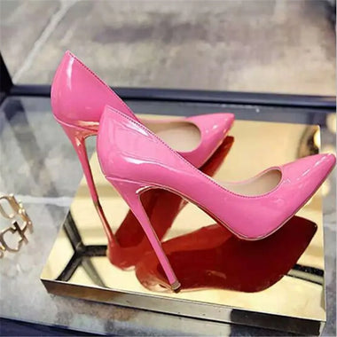 Women High Heels Shoes 2026 Plus Size 34-44 HOT Women Shoes Pointed Toe Pumps Patent Leather Dress High Heels Boat Shoes Wedding Shoes Zapatos Mujer