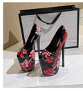 Fashion Catwalk Shows 22cm Pumps Platform Women shoes 20cm Ultra High Thin heels Bridal zapatos mujer Steel Pipe Dance Stilettos