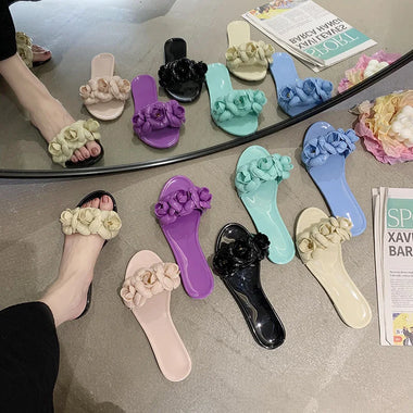 Women Sandals Flat Sandals Shoes Women Flower 2025 Summer Sandals Slippers Indoor Outdoor Flip-flops Beach Shoes Woman WSH3840