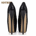 SDTRFT Diamond Glittering Pumps Platform Women Shoes 20cm Thin Heels Zapatos Mujer Sexy Crossdresser Stiletto Plus:34-47 48 49