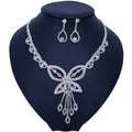 Luxury Big Butterfly Pendant Flower Crystal Bridal Jewelry Sets Women Statement Gold Color Necklace Earrings Set For Wedding