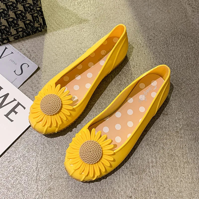 Cresfimix Women Fashion Sweet Round Toe Light Weight Jelly Flat Shoes Ladies Casual Comfort Pink Loafers Zapatos De Mujer C5731
