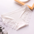 Women's Sexy Panties Lace Cotton Lingerie Briefs Female  Underpanties Solid Color Low Waist Girl Cute Underwear Shorts -XL