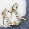 New Ladies Sandals 10cm Stiletto High Heels Summer Women's Shoes with Ankle Straps Party Women's High Heels 35-42 43 BBZAI