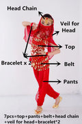 Dress Bollywood Girls Children Belly Dancer Belt Pants Veil Accessories for Wings Kids Mask Bollywood Dress Girls Belly dance Costume Set 2-8Pieces