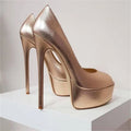 Fashion Peep Toe Platform Pumps Black Patent Leather High Heel Shoes Women Sexy Party Dress Shoes Red Nude White 35-44