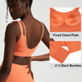 Women Solid Color High Impact Workout Gym Bra Soft Nylon Sports Underwear With Fixed Chest Pads Female Fitness Yoga Crop Tops