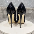 12cm sexy Women's high-heeled shoes with mesh lace, thin high-heeled shoes, narrow pointed, sexy, party use, black and white