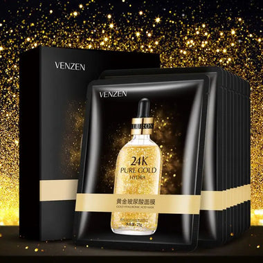 1pc Gold Hyaluronic Acid Facial Mask Moisturizing Hydrating Smoothing Depth Replenishment Face Skin Care Beauty Dropshipping