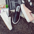 Women Leather Shoes Spring Trend Casual Female New Fashion Comfort Slip-on Platform Vulcanized Shoes