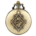Retro Women Watch  Theme Bronze Lovely Princess Quartz Pocket Watches Rabbit Carousel  Vintage Fob Watches with Accessory