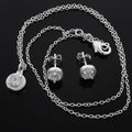 925 Sterling Silver Necklace Earring Set Promotion Lover Gifts Cute Fashion Noble Women Shiny Crystal Cz Jewelry Set Wedding
