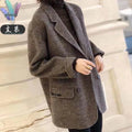 Women Short Foreign Favor Loose Small Suit Jacket 2024 Female Spring New Korean Version Of The Casual Slim Plaid Suit Tide T82