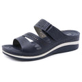 MVVJKE 2022 Women Slippers, PU Leather Shoes Comfy Platform Flat Sole Ladies Casual Soft Sandal Shopping Flat Sole Sandal