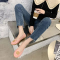 Cresfimix Women Fashion Sweet Round Toe Light Weight Jelly Flat Shoes Ladies Casual Comfort Pink Loafers Zapatos De Mujer C5731