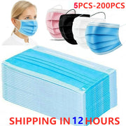 Face Disposable 3-layer Mask Pink Black Disposable Non-woven 3-layer Face Mask Breathable Mask With Elastic Earband Breathable Adult Mouth Mask