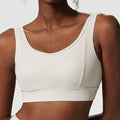 Women Solid Color High Impact Workout Gym Bra Soft Nylon Sports Underwear With Fixed Chest Pads Female Fitness Yoga Crop Tops