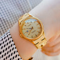 Watch Gold Plated 2021 new lovers' Watch Gold Plated watch no fading calendar watch quartz watch retro carved Korean gold men's Watch
