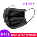Face Disposable 3-layer Mask Pink Black Disposable Non-woven 3-layer Face Mask Breathable Mask With Elastic Earband Breathable Adult Mouth Mask