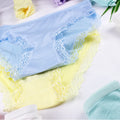 Women's Sexy Panties Lace Cotton Lingerie Briefs Female  Underpanties Solid Color Low Waist Girl Cute Underwear Shorts -XL
