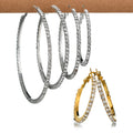 Akizoom Fashion Large Zircon Hoops Earrings 30-100mm Full Stone Big Basketball Wives CZ Hiphop Circle for Women Party Gift
