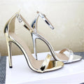 New Ladies Sandals 10cm Stiletto High Heels Summer Women's Shoes with Ankle Straps Party Women's High Heels 35-42 43 BBZAI
