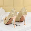 BIGTREE Shoes Rhinestone Women Pumps Sexy Party Shoes High Heels Wedding Shoes Plus Size 43 Female Stiletto Silk Women Shoes