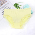 Women's Sexy Panties Lace Cotton Lingerie Briefs Female  Underpanties Solid Color Low Waist Girl Cute Underwear Shorts -XL