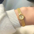 copper 24k gold plated 2021 new design women watch Japanese  exquisite retro small dial advanced watch small  simple waterproof