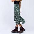 New Sexy Leopard Print Chiffon Split Skirt Casual Fashion Long Skirts for Women Spring Summer Zip Elegant Female Skirt