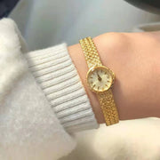 copper 24k gold plated 2021 new design women watch Japanese  exquisite retro small dial advanced watch small  simple waterproof
