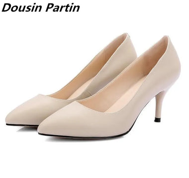 Dousin Partin Low heels Women Office Pumps Pointed Toe Pure Solid Color Women shoes N8745693
