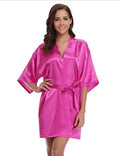 Women Silk Robe RB032 2018 New Silk Kimono Robe Bathrobe Women Silk Bridesmaid Robes Sexy Navy Blue Robes Satin Robe Ladies Dressing Gowns