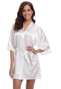 Women Silk Robe RB032 2018 New Silk Kimono Robe Bathrobe Women Silk Bridesmaid Robes Sexy Navy Blue Robes Satin Robe Ladies Dressing Gowns