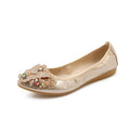 Soft Sole Foldable Women Ballet Flats Luxury Rhinestone Ladies Shoes Big Size 41 42 43 Loafers Spring Autumn Shoes Woman WSH3502