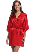 Women Silk Robe RB032 2018 New Silk Kimono Robe Bathrobe Women Silk Bridesmaid Robes Sexy Navy Blue Robes Satin Robe Ladies Dressing Gowns