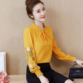 Women Blouse Embroidered Shirt Women's Long Sleeve 2021 Spring Loose Top Chiffon Shirt Blusas Ropa De Mujer