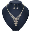 Luxury Big Butterfly Pendant Flower Crystal Bridal Jewelry Sets Women Statement Gold Color Necklace Earrings Set For Wedding