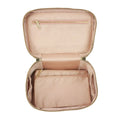 Makeup Bag Cosmetic Ladies Saffiano Split Leather Travel Toiletry Case Bag Portable Hanging Makeup Organizer Box Dopp Kit Cosmetic Bag For Women