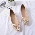 Soft Sole Foldable Women Ballet Flats Luxury Rhinestone Ladies Shoes Big Size 41 42 43 Loafers Spring Autumn Shoes Woman WSH3502