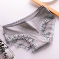 Women's Sexy Panties Lace Cotton Lingerie Briefs Female  Underpanties Solid Color Low Waist Girl Cute Underwear Shorts -XL