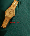 Watch Gold Plated 2021 new lovers' Watch Gold Plated watch no fading calendar watch quartz watch retro carved Korean gold men's Watch