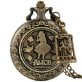 Retro Women Watch  Theme Bronze Lovely Princess Quartz Pocket Watches Rabbit Carousel  Vintage Fob Watches with Accessory