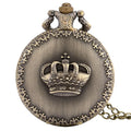 Crown Display Bronze Necklace Pendant Pocket Watch Sweater Chain Pocket Clock Collection Antique Watches Gifts Men Women Kids