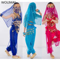 Dress Bollywood Girls Children Belly Dancer Belt Pants Veil Accessories for Wings Kids Mask Bollywood Dress Girls Belly dance Costume Set 2-8Pieces