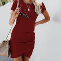 Customizable Sexy Dresses Women Summer Mini Dress Short Sleeve Solid Bodycon Slim Party Dress Casual Bodycon Beach Dress
